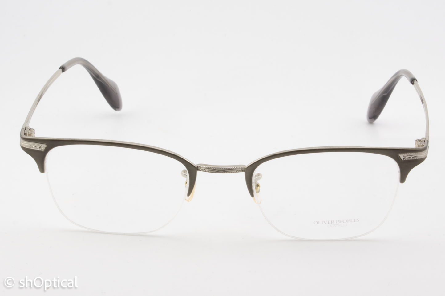 Oliver Peoples OV1176/WALSTON  Male Square Glasses Frame Pewter/Brushed Silver 49mm