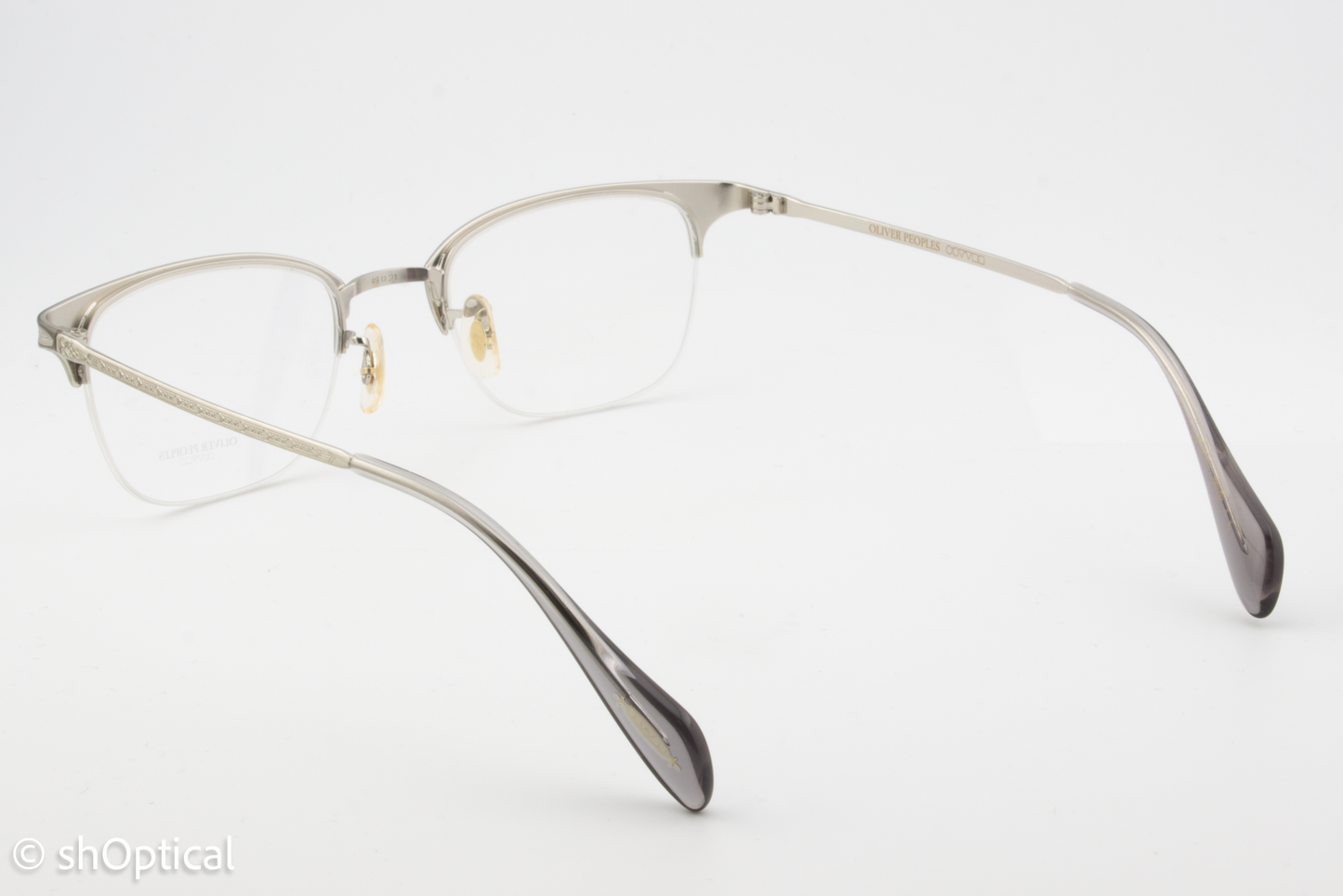 Oliver Peoples OV1176/WALSTON  Male Square Glasses Frame Pewter/Brushed Silver 49mm