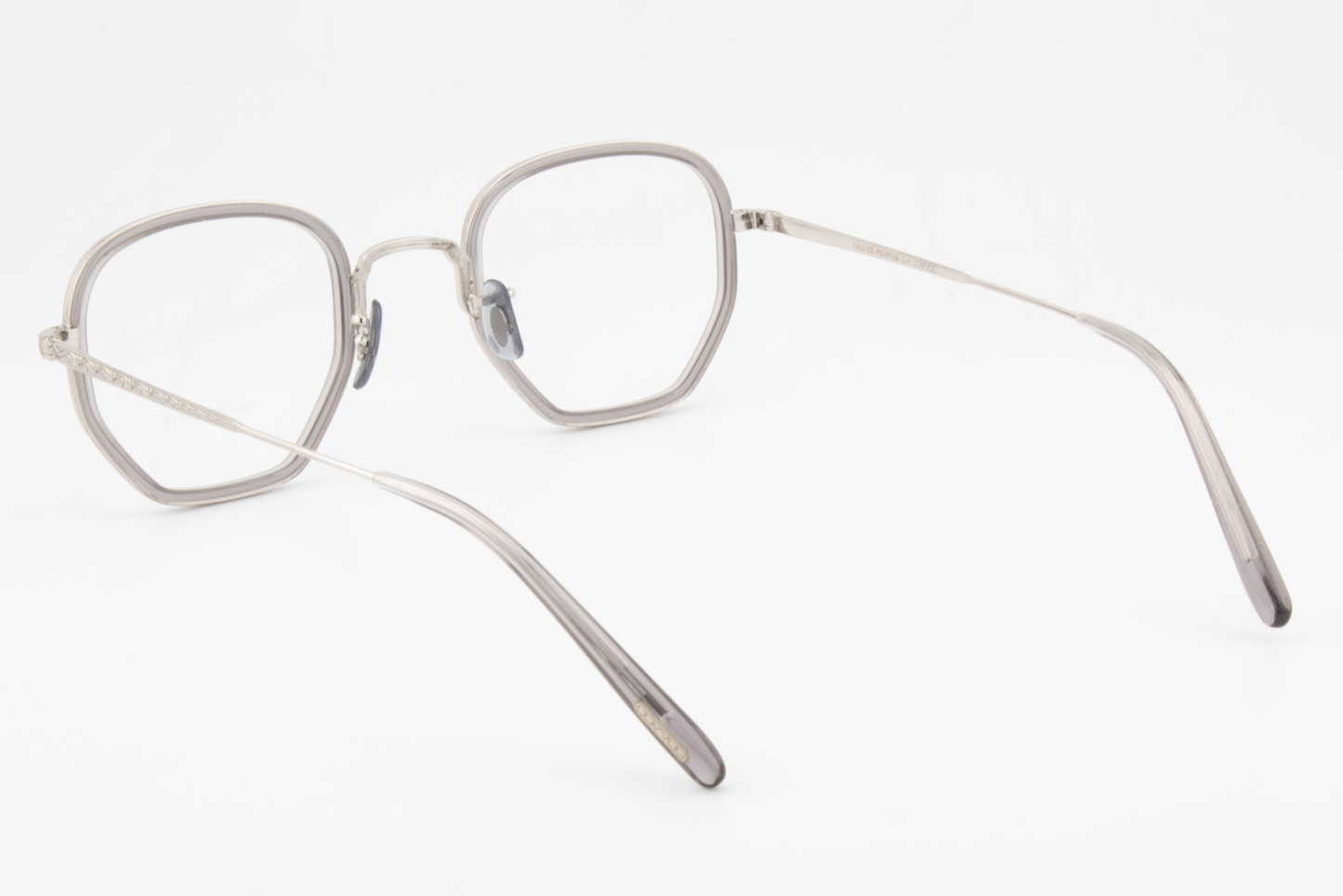 Oliver Peoples OV1234  Male Hexagonal Glasses Frame Workman grey and brushed silver 46mm