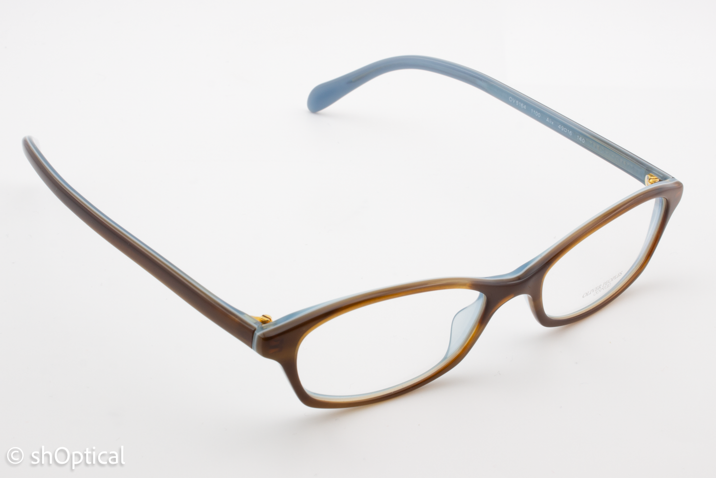 Oliver Peoples OV5164/ALIX  Female Oval Glasses Frame Polished Brown Blue 49mm