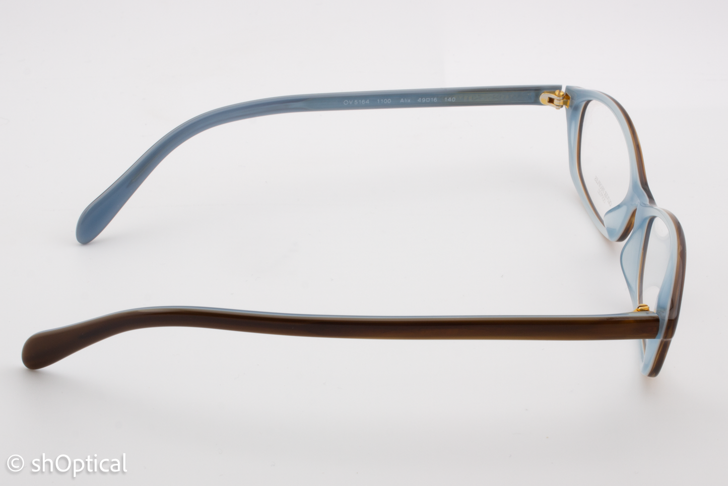 Oliver Peoples OV5164/ALIX  Female Oval Glasses Frame Polished Brown Blue 49mm