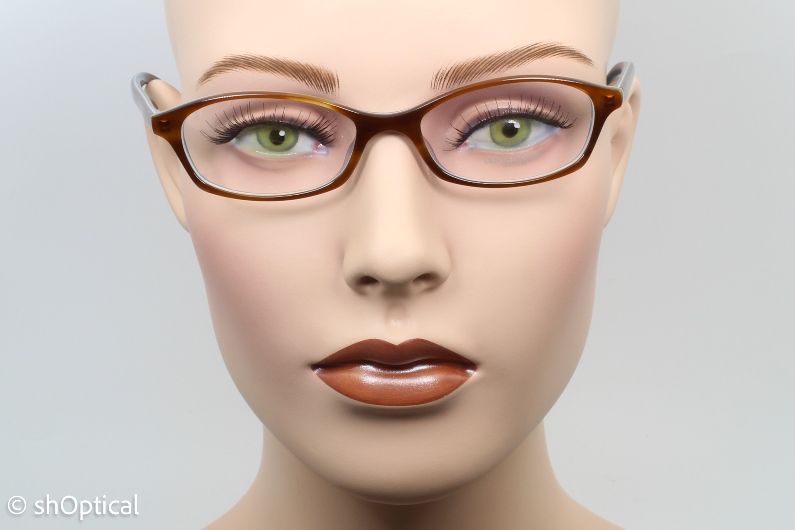 Oliver Peoples OV5164/ALIX  Female Oval Glasses Frame Polished Brown Blue 49mm