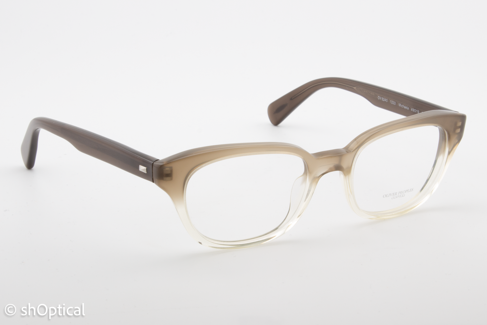 Oliver Peoples OV5240  Female Square Glasses Frame Light Brown Gradient Transparent 49mm