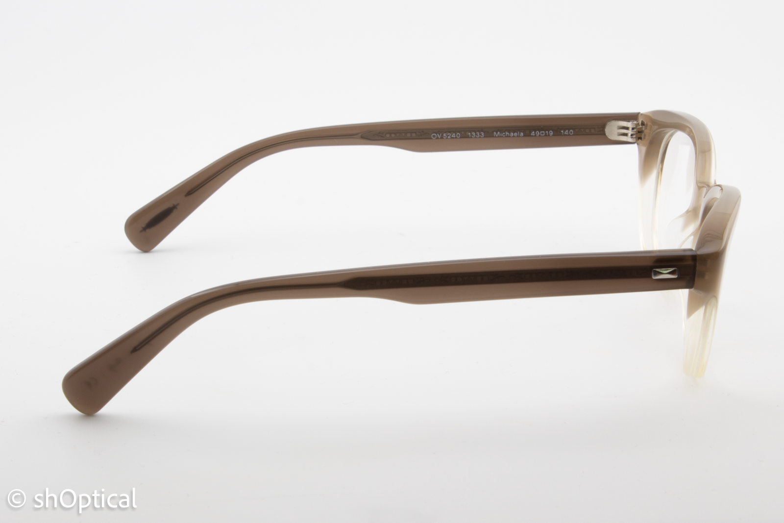 Oliver Peoples OV5240  Female Square Glasses Frame Light Brown Gradient Transparent 49mm