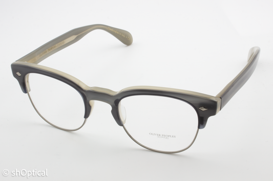 Oliver Peoples OV5331U  Male Round Glasses Frame Grey horn and silver with cream interior 47mm