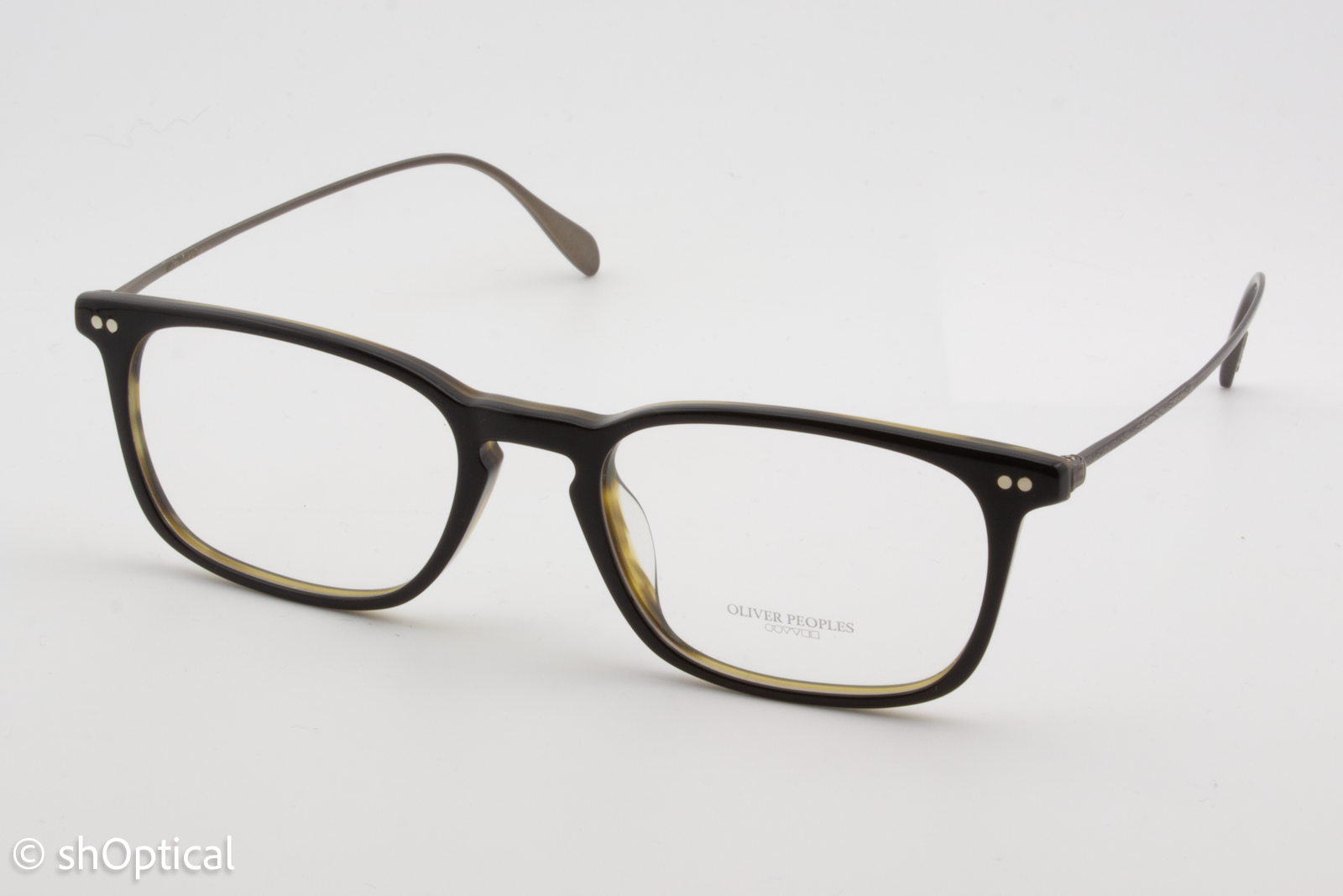 Oliver Peoples OV5337U/BRENNON  Unisex Square Glasses Frame Black/Havana Interior 50mm
