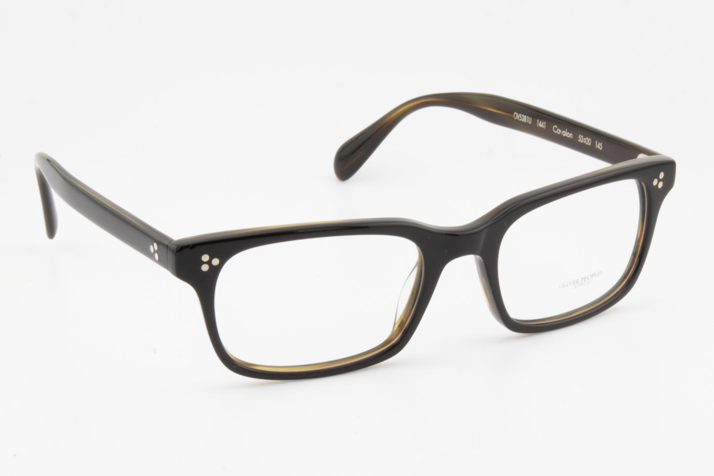 Oliver Peoples OV5381U Cavalon  Male Rectangular Glasses Frame Black and olive tortoise 53mm