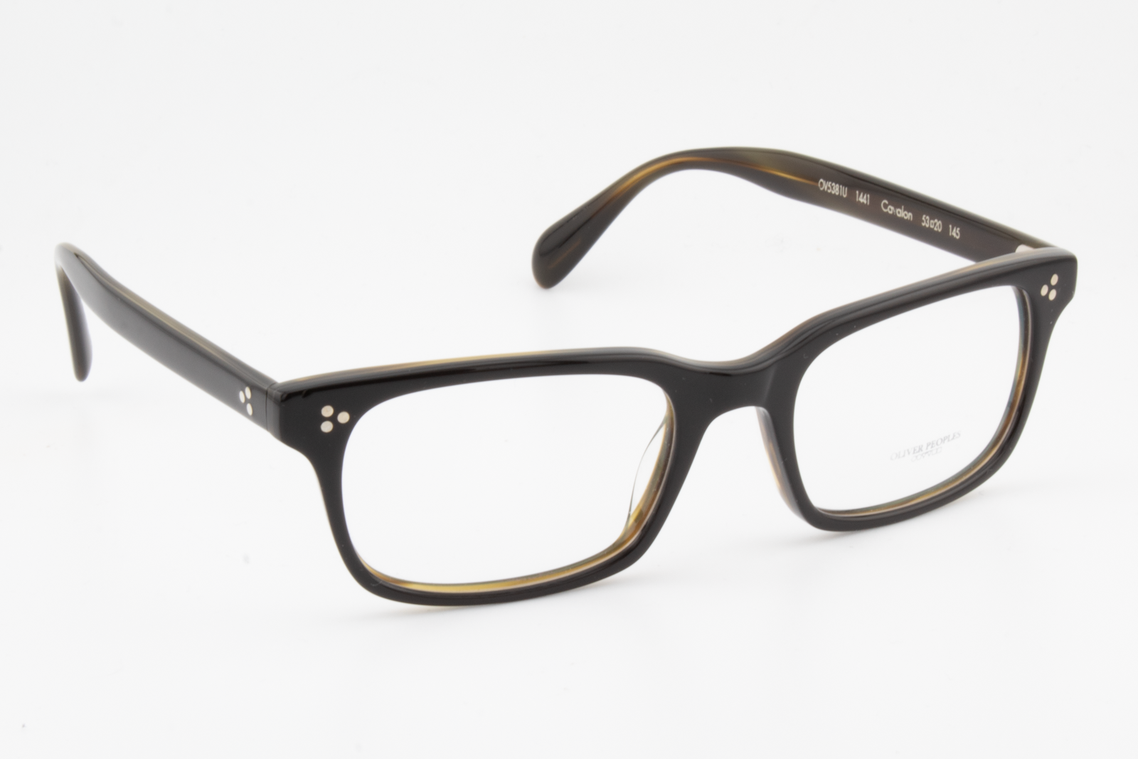 Oliver Peoples OV5381U Cavalon  Male Rectangular Glasses Frame Black and olive tortoise 53mm