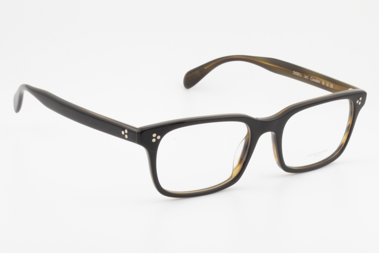 Oliver Peoples OV5381U Cavalon  Male Rectangular Glasses Frame Black and Olive tortoise 56mm