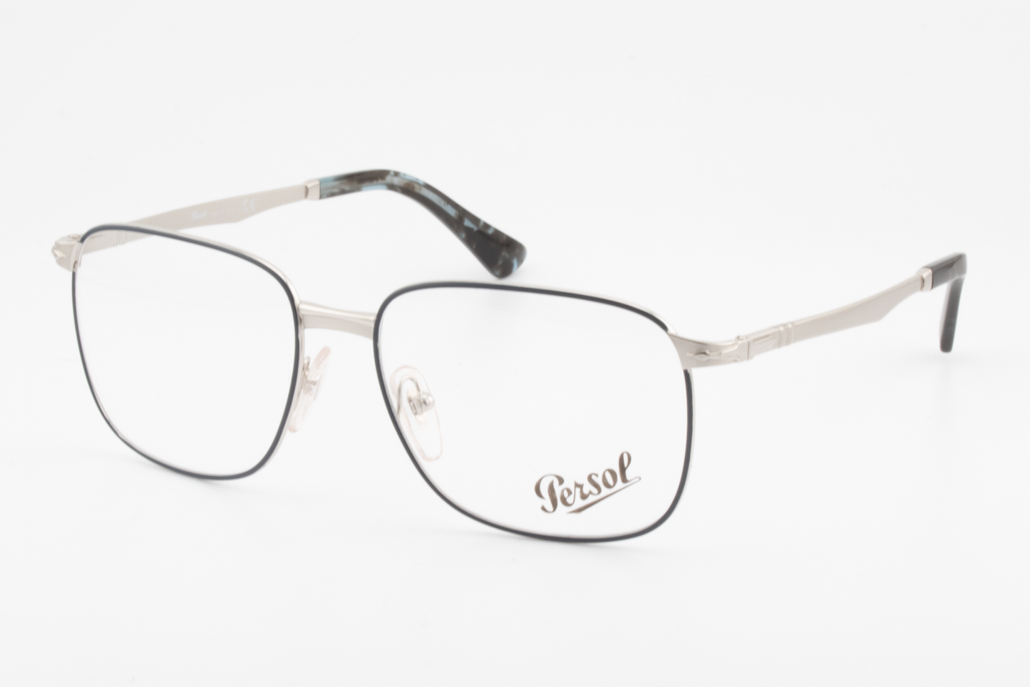 Persol 2462V  Unisex Square Glasses Frame Silver and Blue 55mm