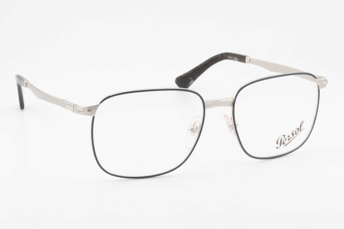 Persol 2462V  Unisex Square Glasses Frame Silver and Blue 55mm