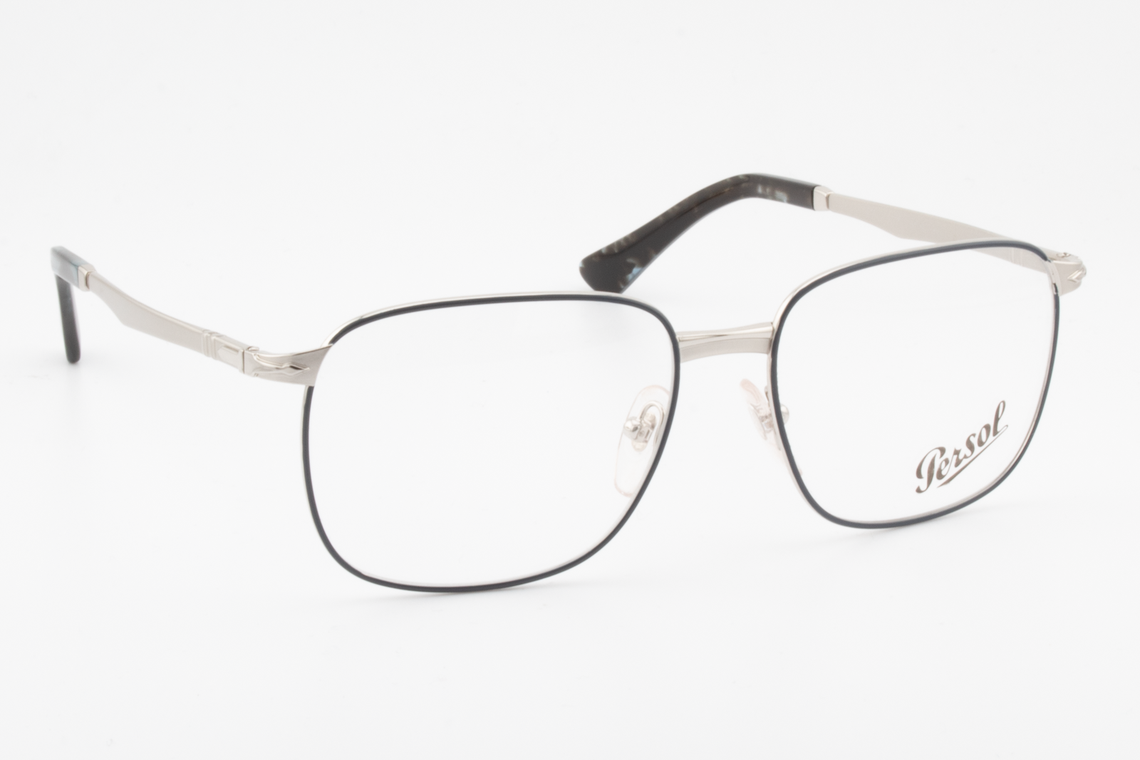Persol 2462V  Unisex Square Glasses Frame Silver and Blue 55mm