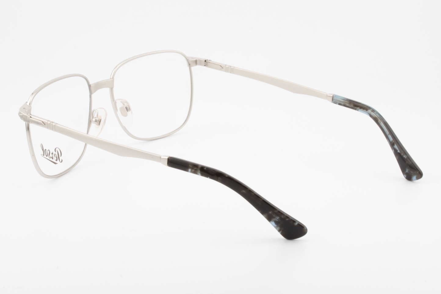 Persol 2462V  Unisex Square Glasses Frame Silver and Blue 55mm