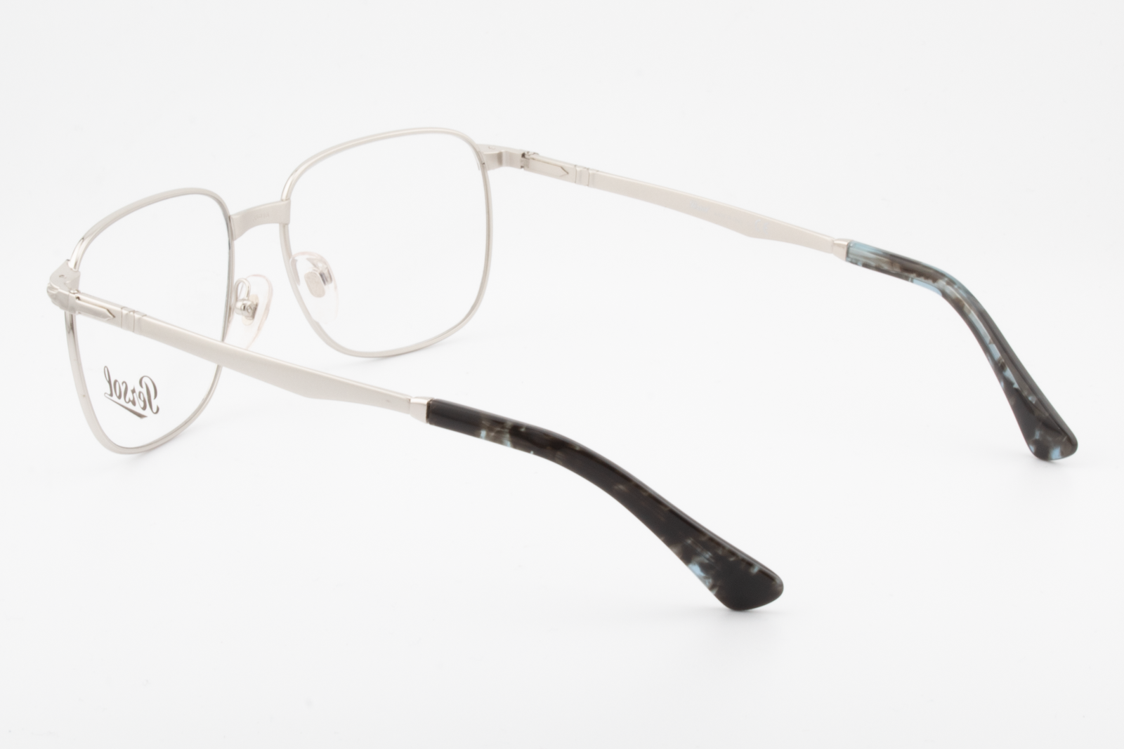 Persol 2462V  Unisex Square Glasses Frame Silver and Blue 55mm