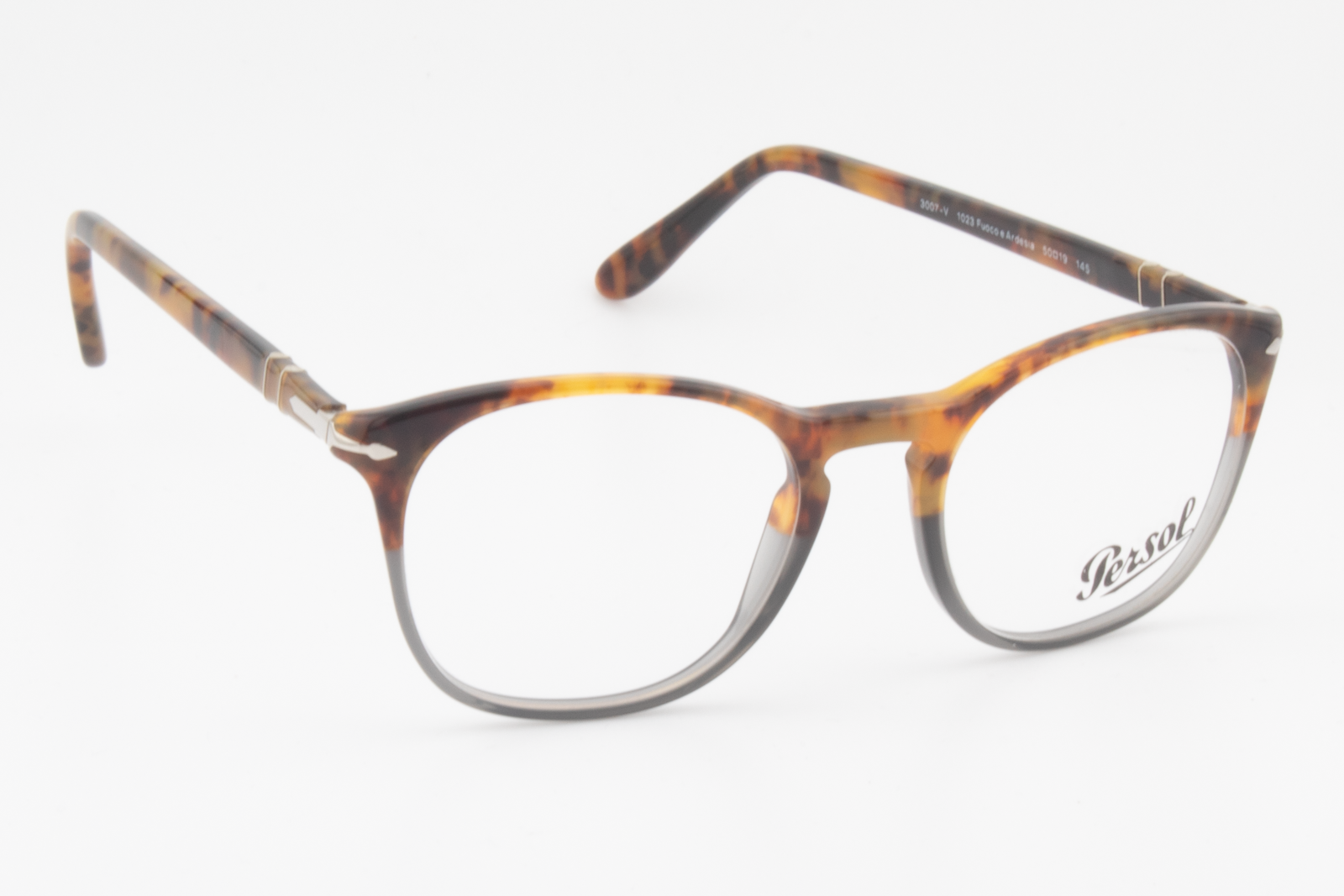 Persol 3007-V  Male Square Glasses Frame Fuoco E Ardesia 50mm