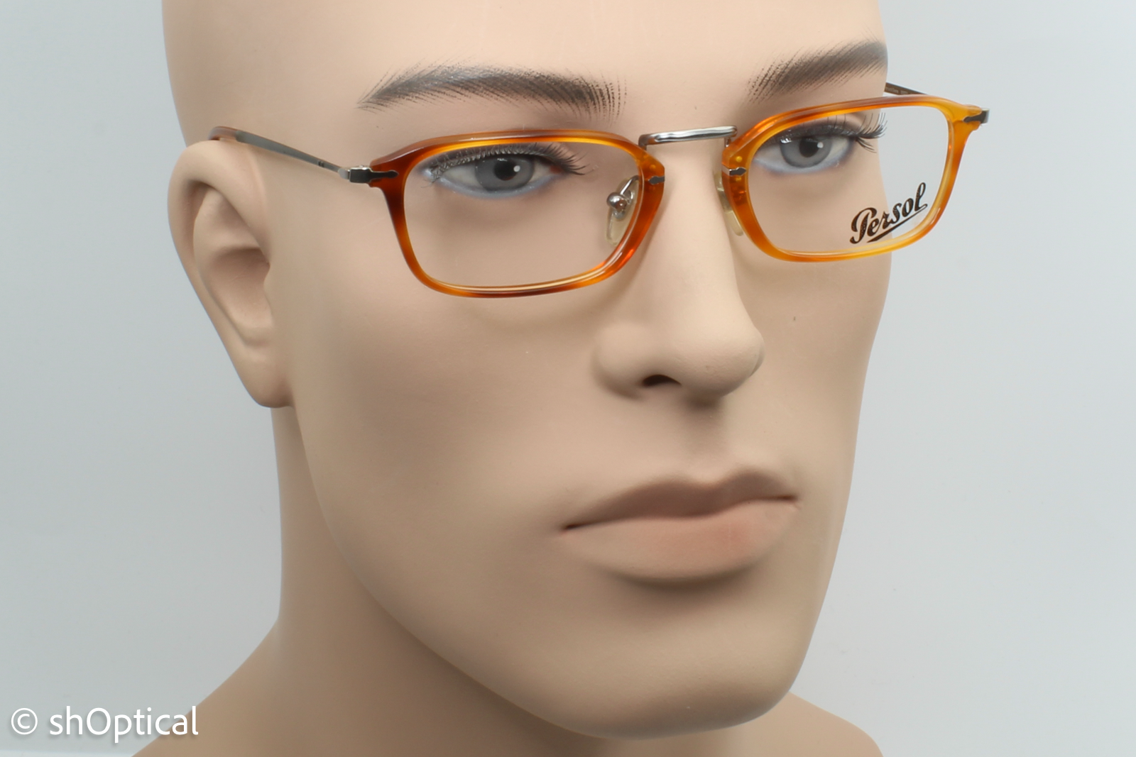 Persol 3044-V  Female Rectangular Glasses Frame Terra Di Siena 50mm