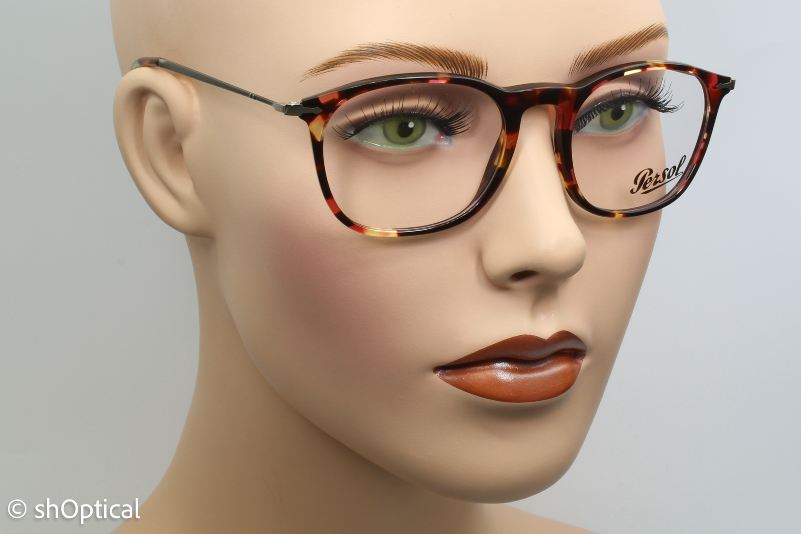 Persol 3124-V  Female Square Glasses Frame Purple Havana 50mm