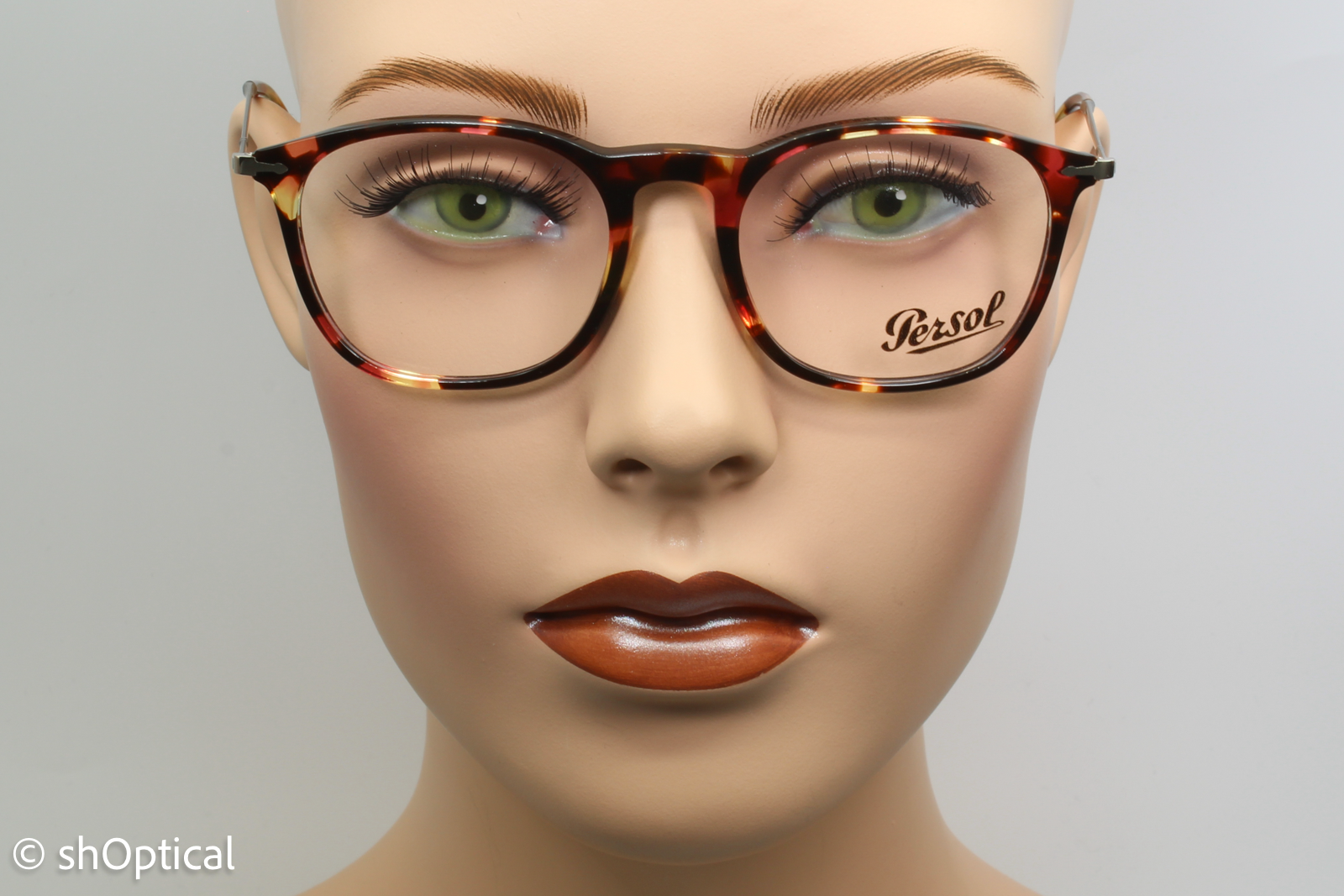 Persol 3124-V  Female Square Glasses Frame Purple Havana 50mm