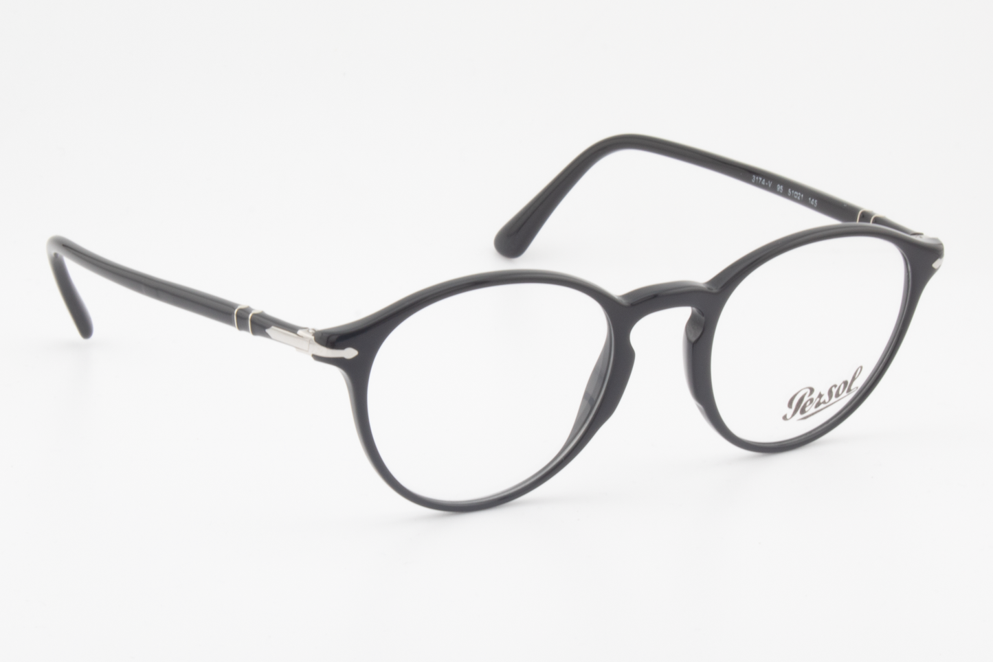 Persol 3174-V  Unisex Round Glasses Frame Black 51mm