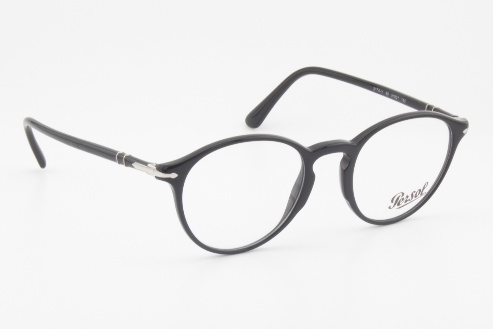 Persol 3174-V  Unisex Round Glasses Frame Black 51mm