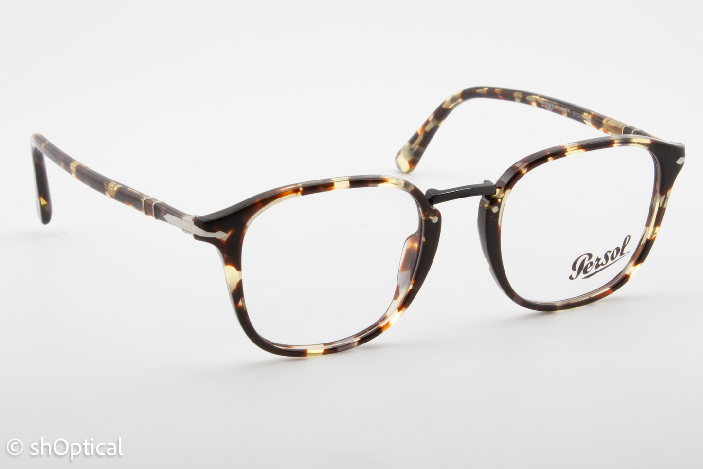 Persol 3187-V  Female Square Glasses Frame Havana 51mm