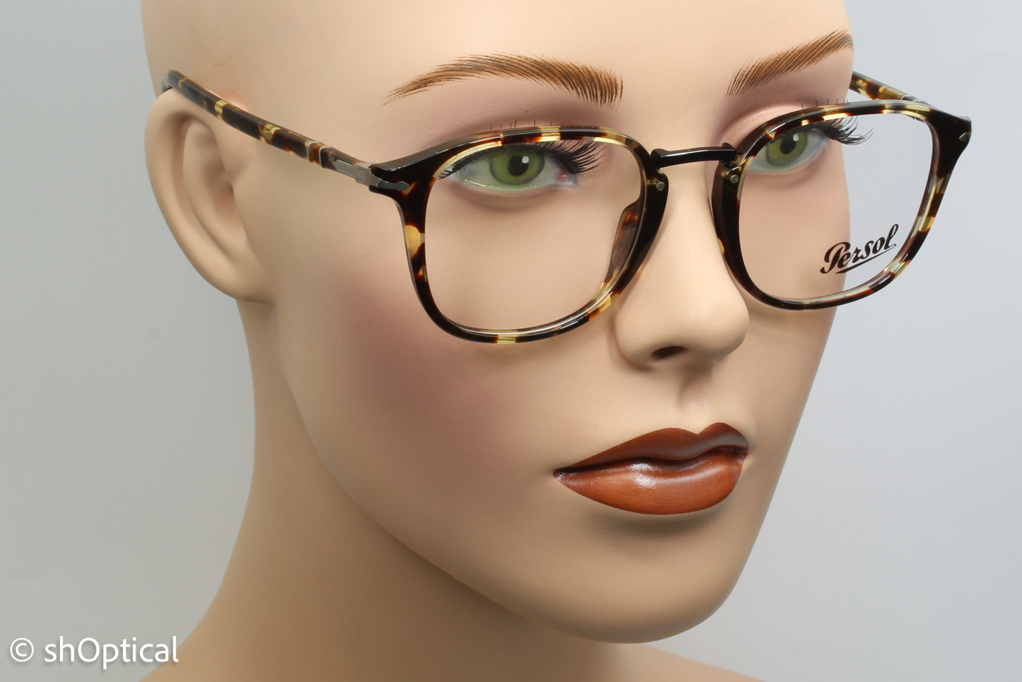 Persol 3187-V  Female Square Glasses Frame Havana 51mm