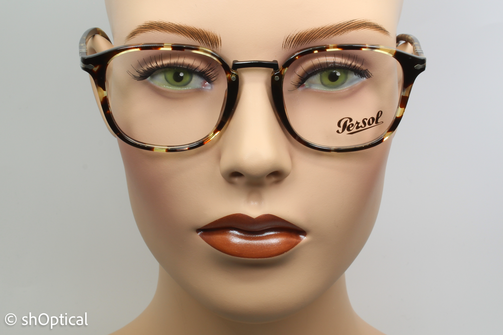 Persol 3187-V  Female Square Glasses Frame Havana 51mm