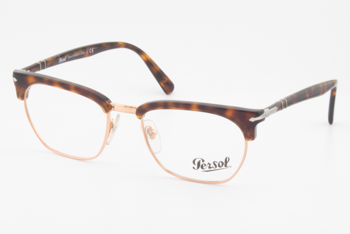 Persol 3196-V  Male Rectangular Glasses Frame Brown, Tortoise 53mm