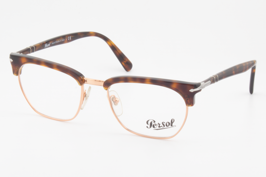 Persol 3196-V  Male Rectangular Glasses Frame Brown, Tortoise 53mm