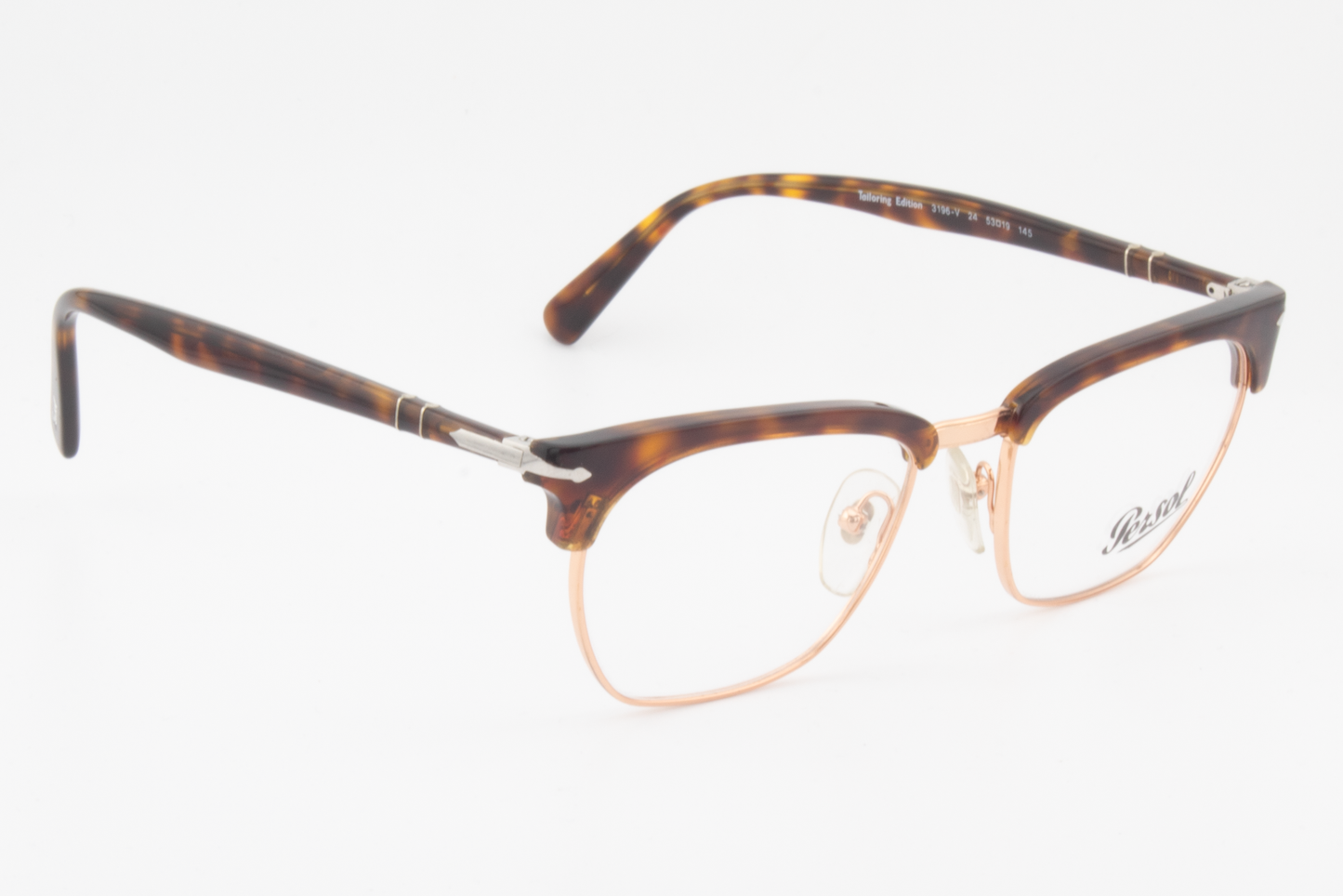 Persol 3196-V  Male Rectangular Glasses Frame Brown, Tortoise 53mm