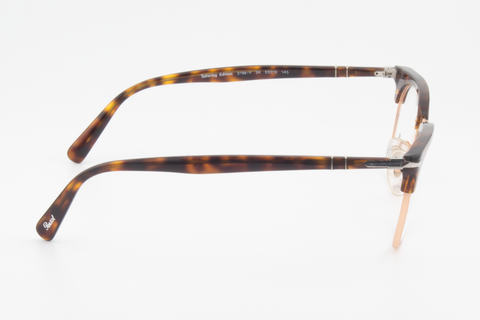Persol 3196-V  Male Rectangular Glasses Frame Brown, Tortoise 53mm