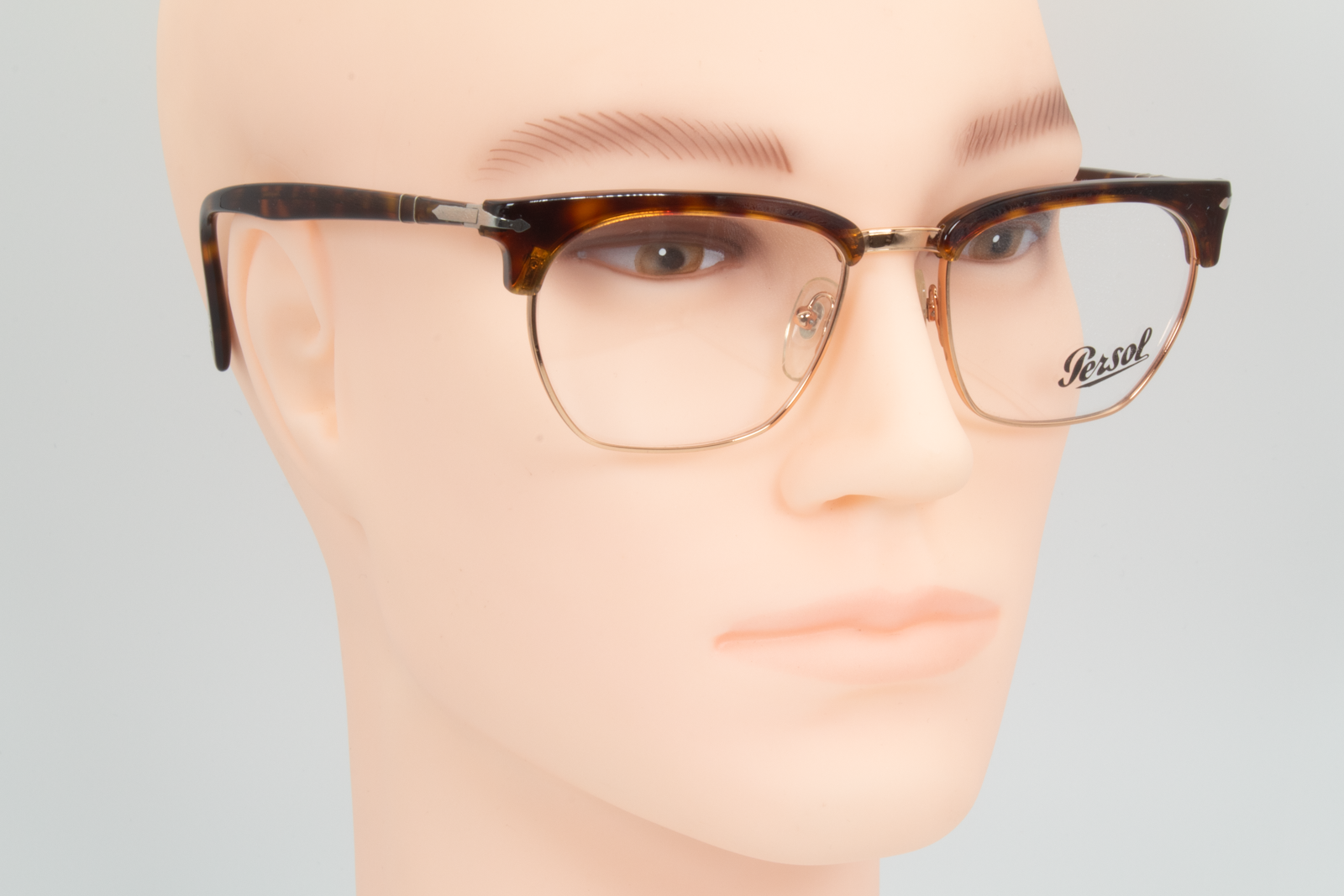 Persol 3196-V  Male Rectangular Glasses Frame Brown, Tortoise 53mm