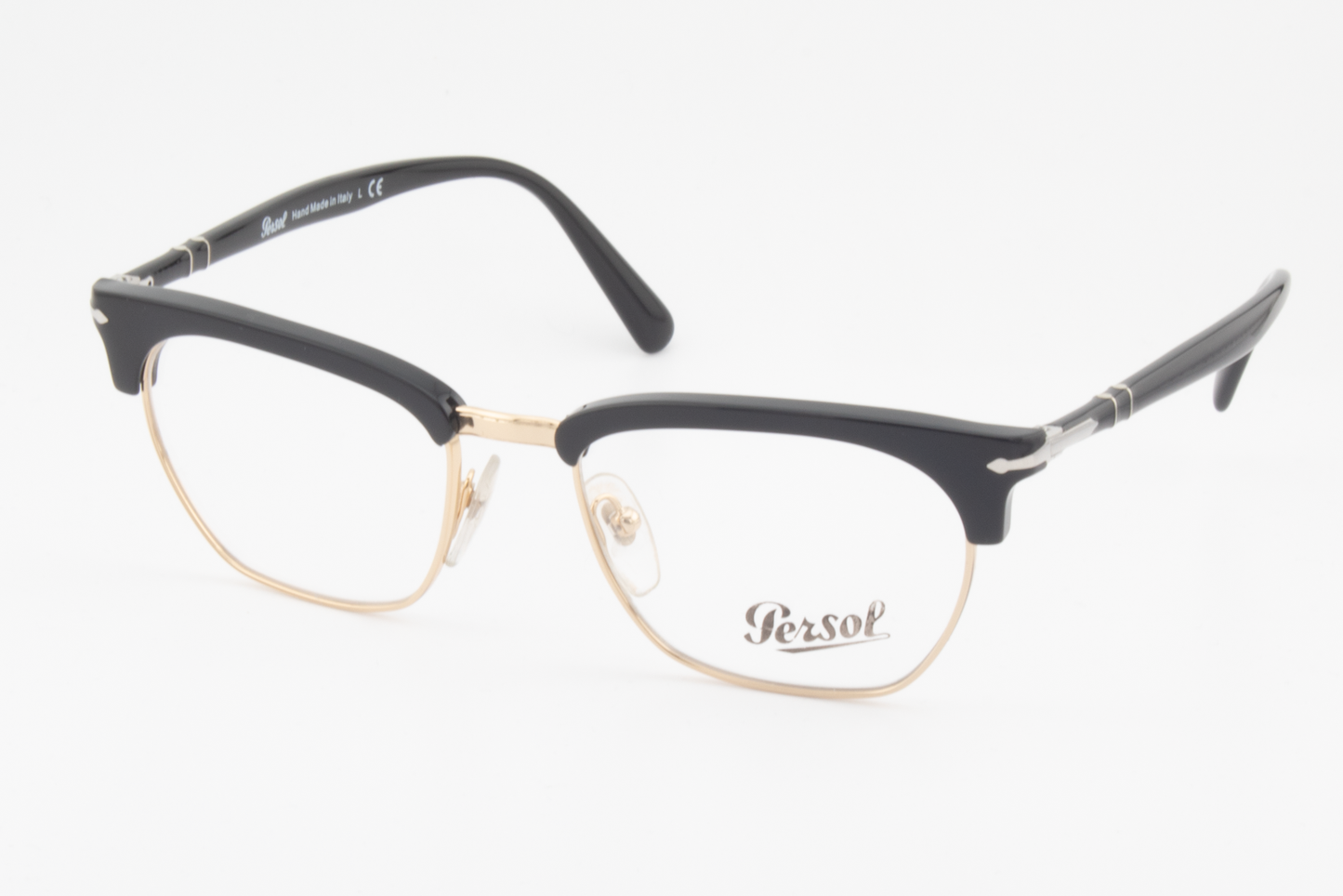 Persol 3196-V  Male Rectangular Glasses Frame Black Gold 53mm