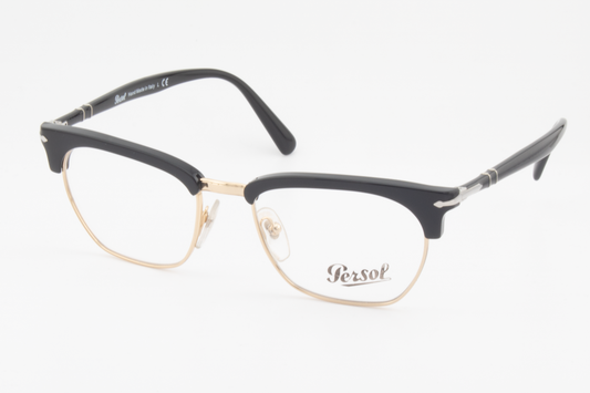 Persol 3196-V  Male Rectangular Glasses Frame Black Gold 53mm