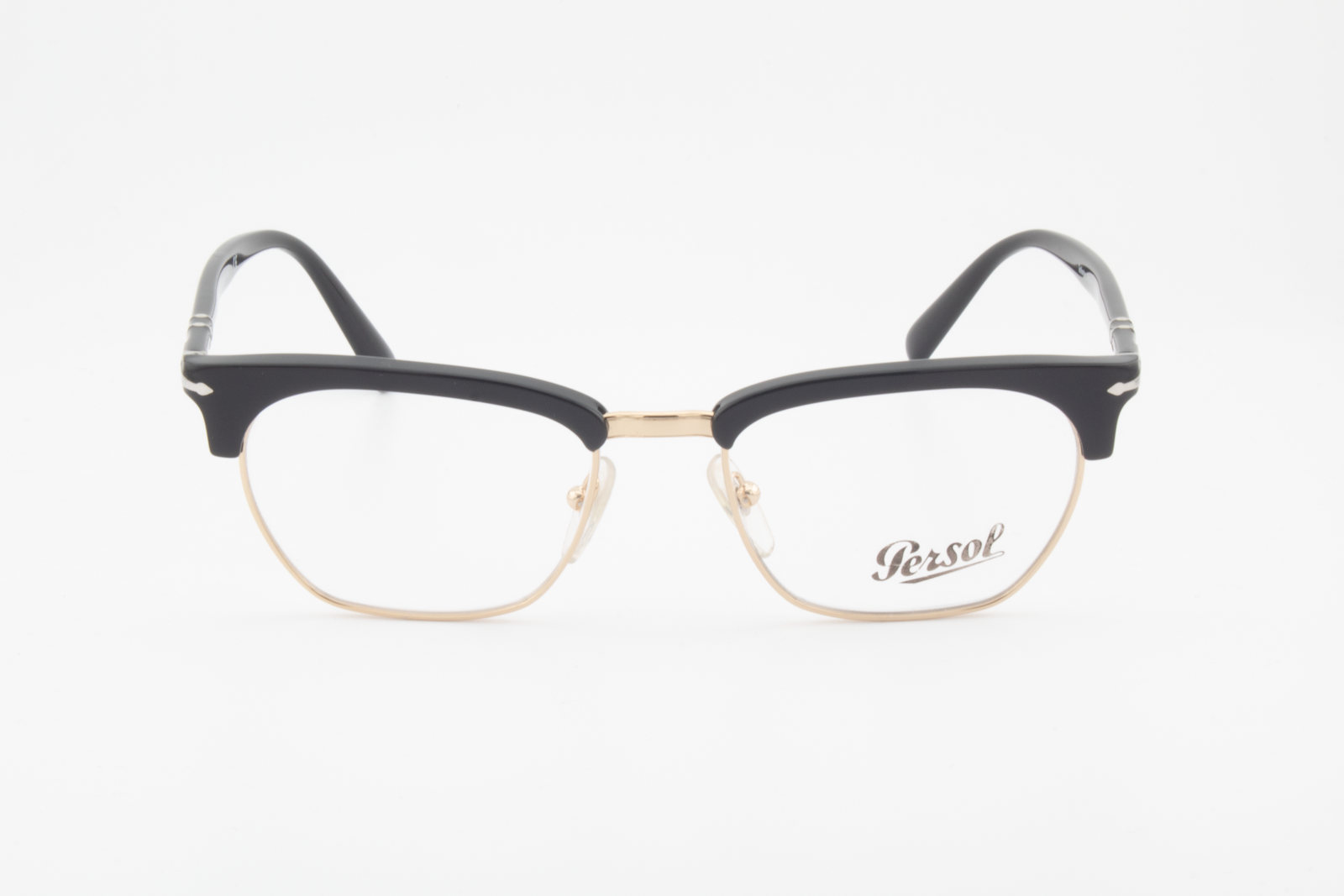 Persol 3196-V  Male Rectangular Glasses Frame Black Gold 53mm