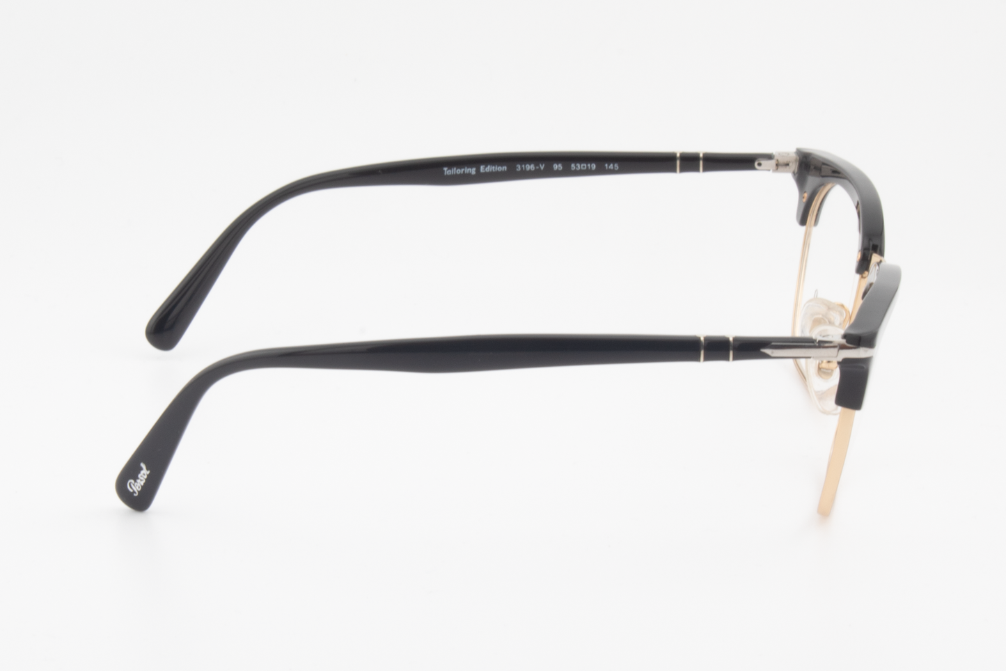 Persol 3196-V  Male Rectangular Glasses Frame Black Gold 53mm