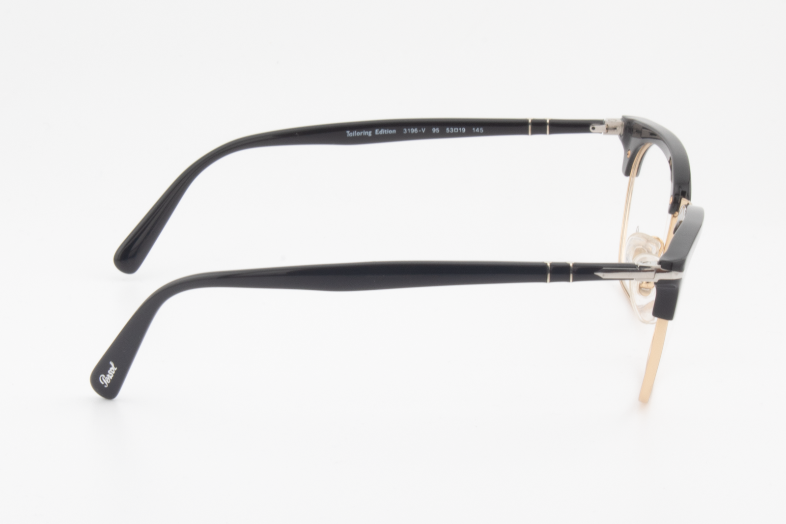 Persol 3196-V  Male Rectangular Glasses Frame Black Gold 53mm