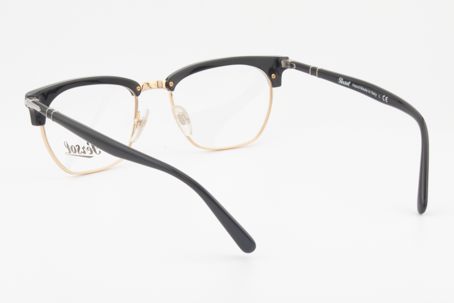 Persol 3196-V  Male Rectangular Glasses Frame Black Gold 53mm