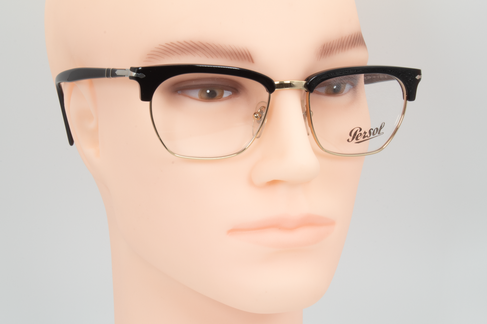 Persol 3196-V  Male Rectangular Glasses Frame Black Gold 53mm