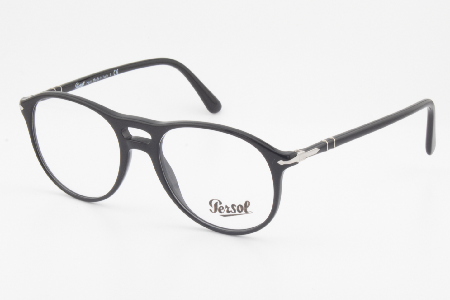 Persol 3202-V  Male Aviator Glasses Frame Black 53mm