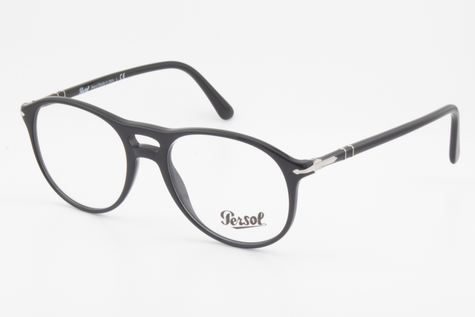 Persol 3202-V  Male Aviator Glasses Frame Black 53mm