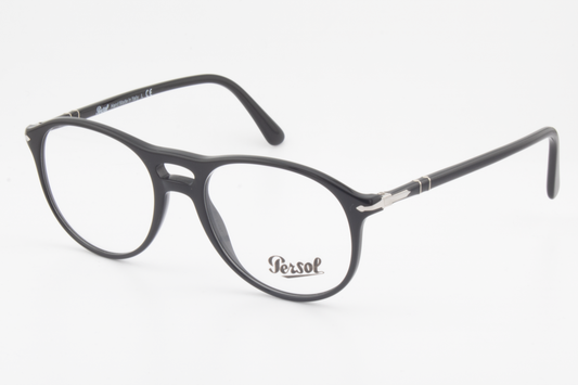 Persol 3202-V  Male Aviator Glasses Frame Black 53mm