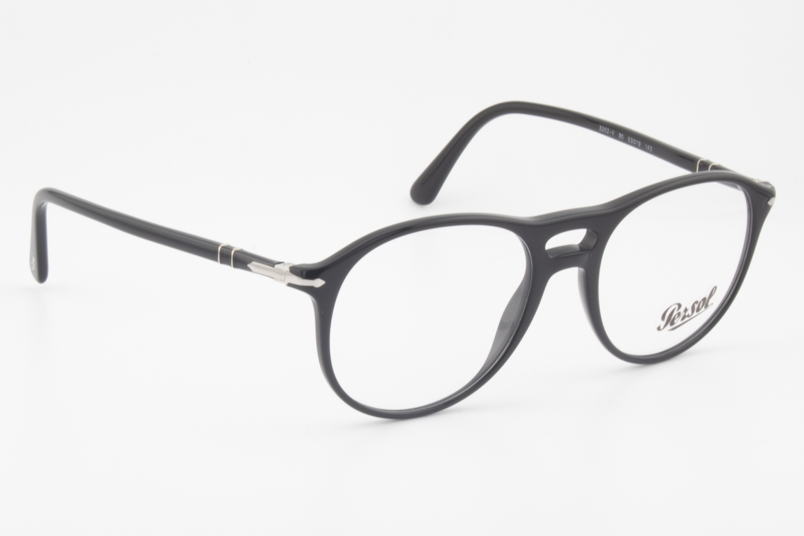 Persol 3202-V  Male Aviator Glasses Frame Black 53mm