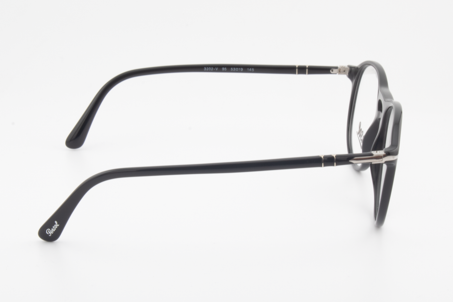 Persol 3202-V  Male Aviator Glasses Frame Black 53mm