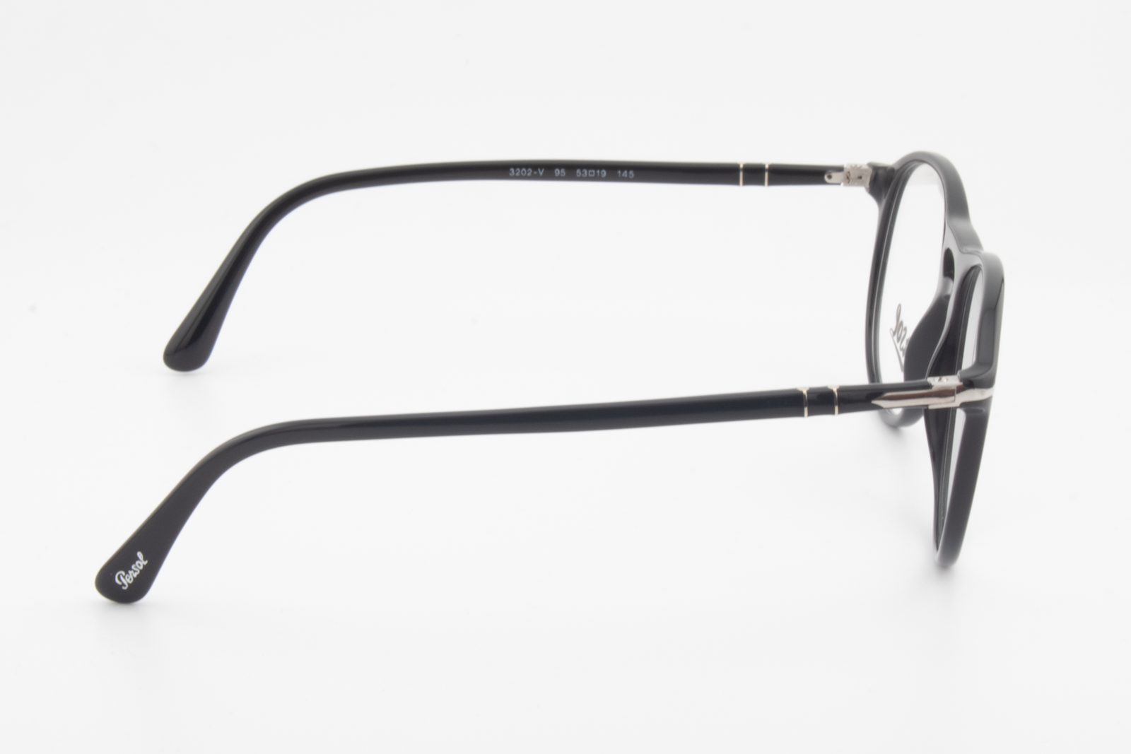 Persol 3202-V  Male Aviator Glasses Frame Black 53mm