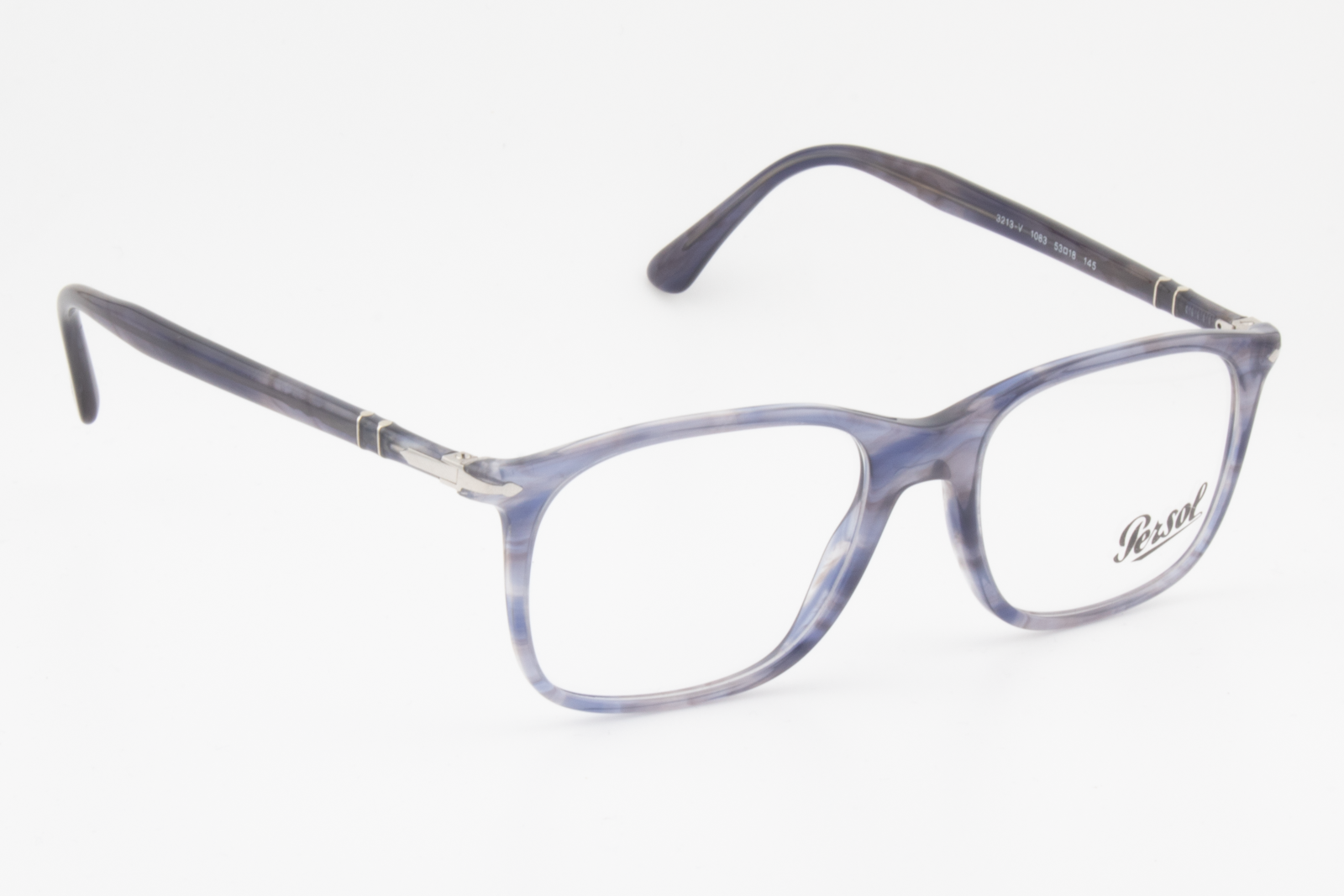 Persol 3213-V  Unisex Square Glasses Frame Grey, Blue 53mm