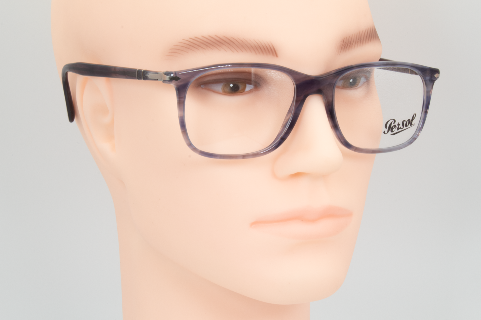 Persol 3213-V  Unisex Square Glasses Frame Grey, Blue 53mm