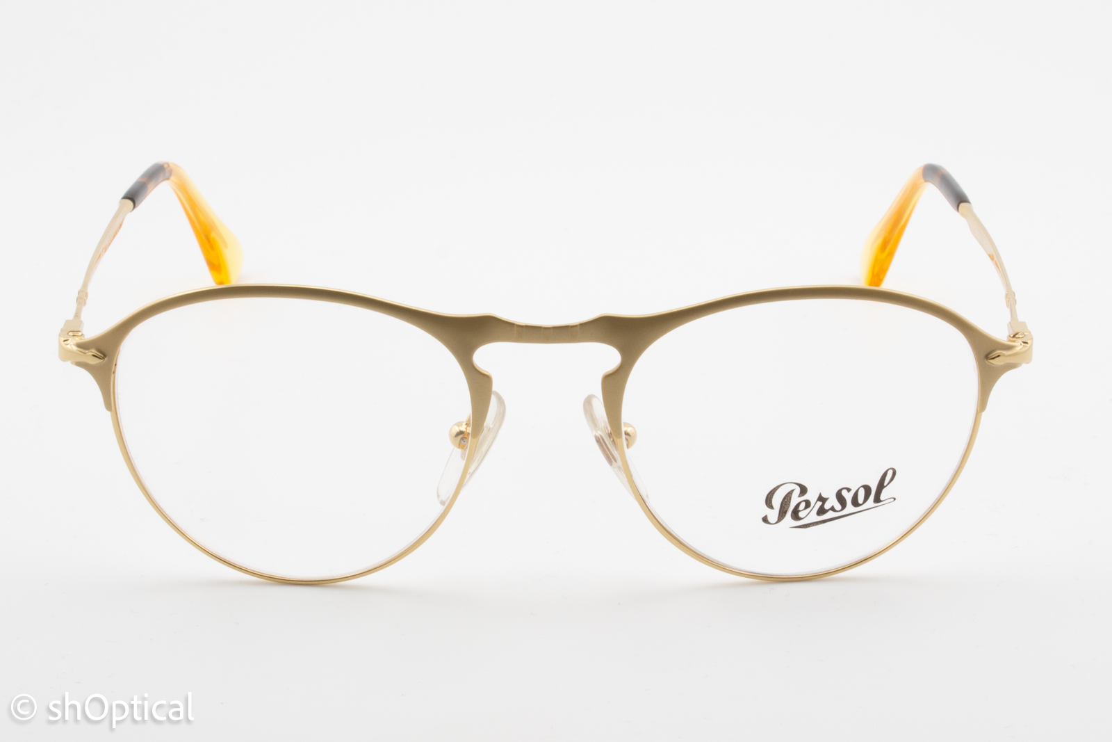 Persol 7092-V  Male Round Glasses Frame Gold 50mm