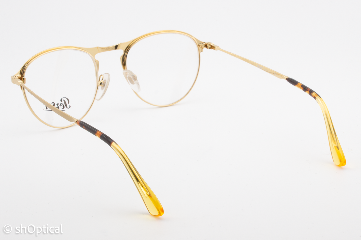 Persol 7092-V  Male Round Glasses Frame Gold 50mm