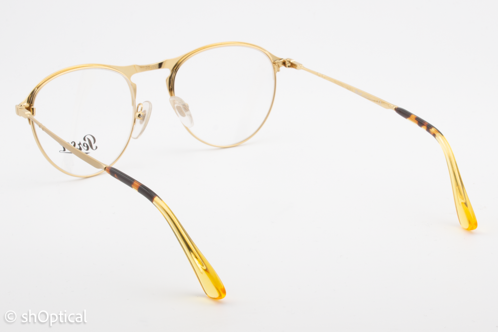 Persol 7092-V  Male Round Glasses Frame Gold 50mm